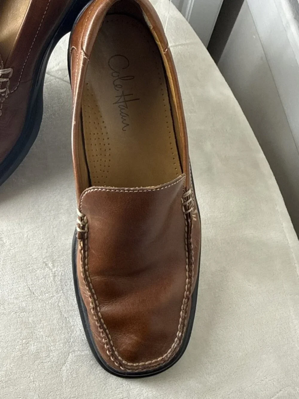 Cole Haan Full Grain Leather Loafer Men’s Shoes Cognac Toast 10M 07184 Nice
